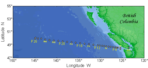 Map of Line-P stations for 2011-27